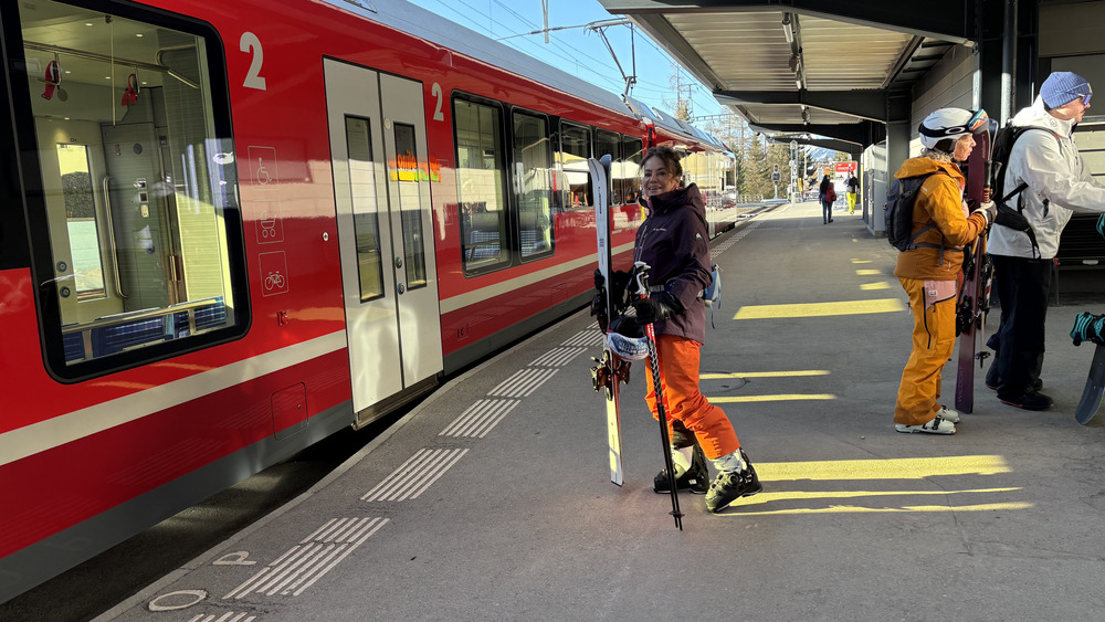 Davos - met de trein naar de skilift